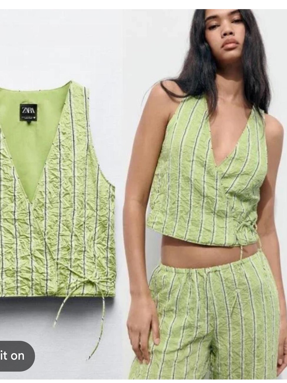 Zara Lime Green Sleeveless Top With Tag